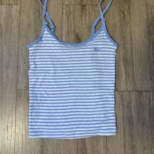 PINK Victoria's Secret Blue and White Striped Fitted Camisole